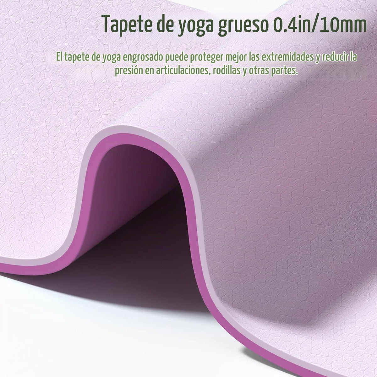 Tapete de yoga ancho de grosor (0.394 pulgadas), antideslizante, antidesgarros, tapete de pilates extra grande de 72 x 35 pulgadas para entrenamientos en casa, gimnasio y estiramiento de suelo con