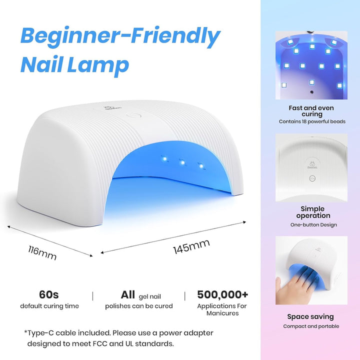 Beetles Deal Box - Kit de esmalte de uñas de gel con luz UV \u2013...