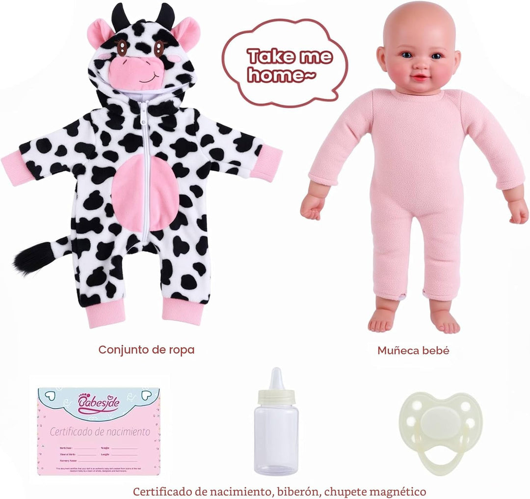 BABESIDE Muñeca de bebé niña - Muñeca de bebé realista de cuerpo su...