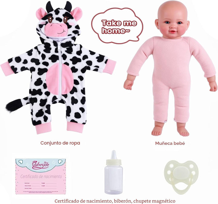 BABESIDE Muñeca de bebé niña - Muñeca de bebé realista de cuerpo su...