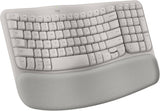 Logitech Wave Keys - Teclado ergonómico inalámbrico con reposamanos...
