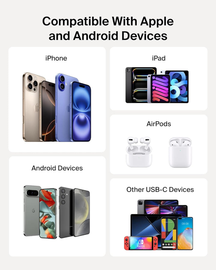 Belkin - Cargador portátil, banco de energía USB-C delgado de 10,00...