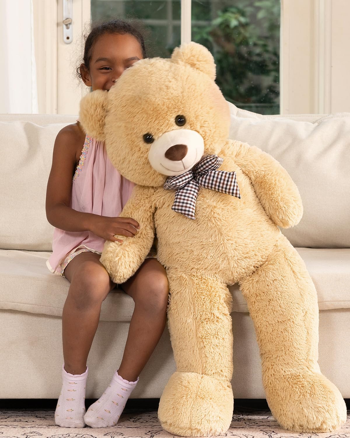 MaoGoLan Oso de peluche gigante – Ultra suave y lindo animal de peluche grande de 39 pulgadas, perfecto para baby showers, cumpleaños, regalos del día de San Valentín (niños, parejas, familia), bronceado