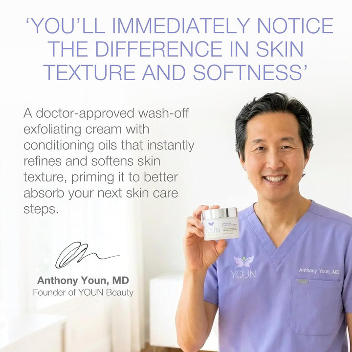 YOUN Beauty Lavado facial exfoliante Wash-Off por el Dr. Anthony Yo...