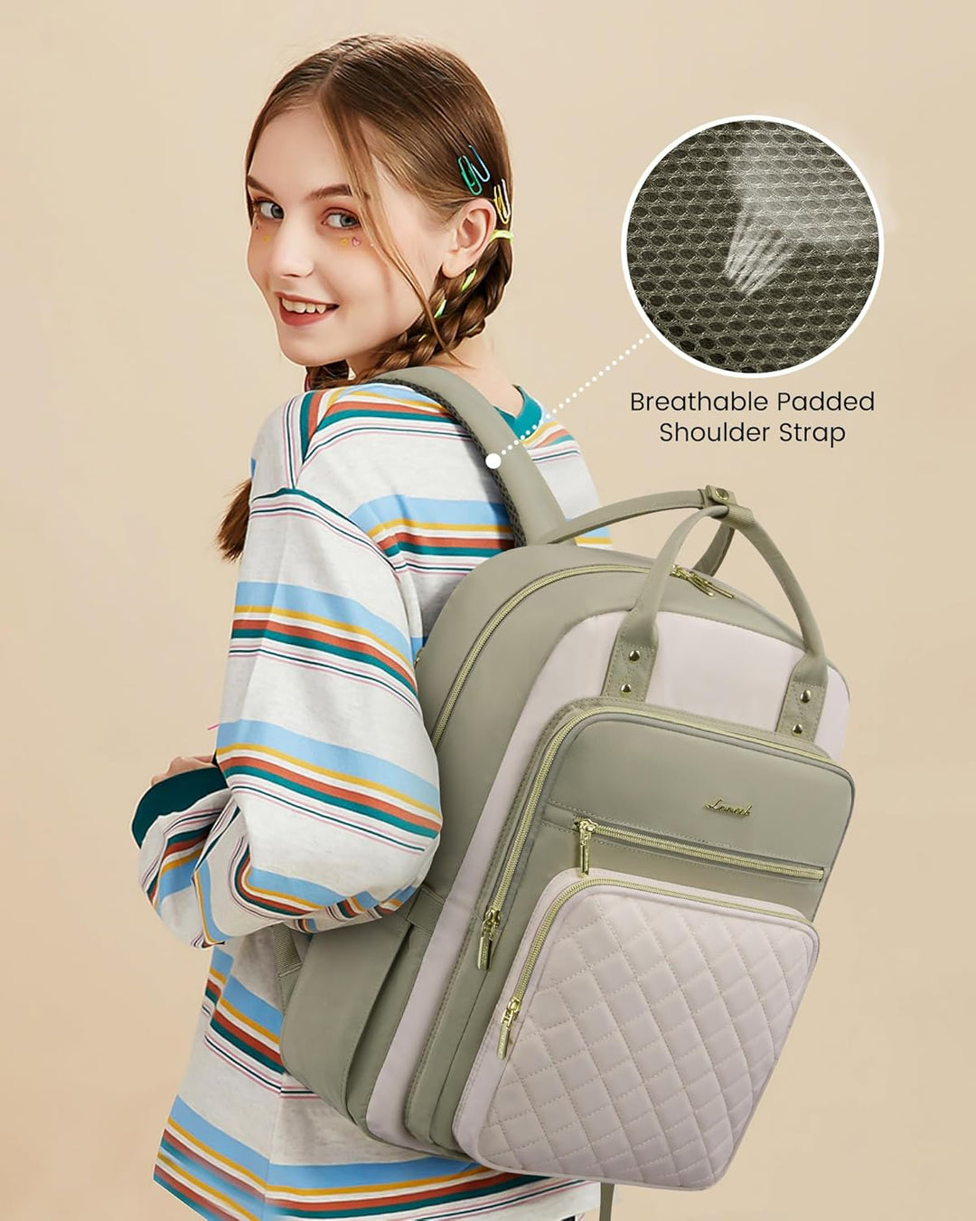 LOVEVOOK Mochila para computadora portátil para mujer, mochila para...