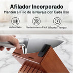 McCook Kitchen Knife Set 15PC Knife Block Set w Built-en Sharpener