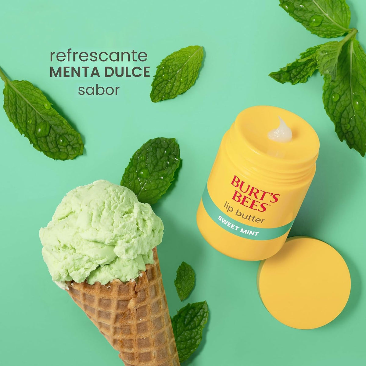Burt's Bees Mantequilla labial de menta dulce, repara los labio...