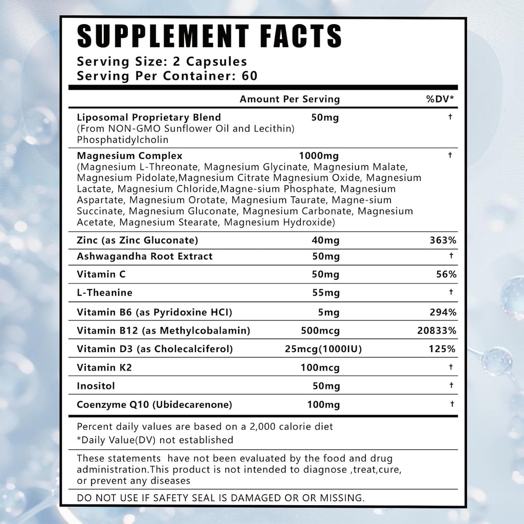 Complejo de magnesio 19 en 1 1000 mg – L-treonato