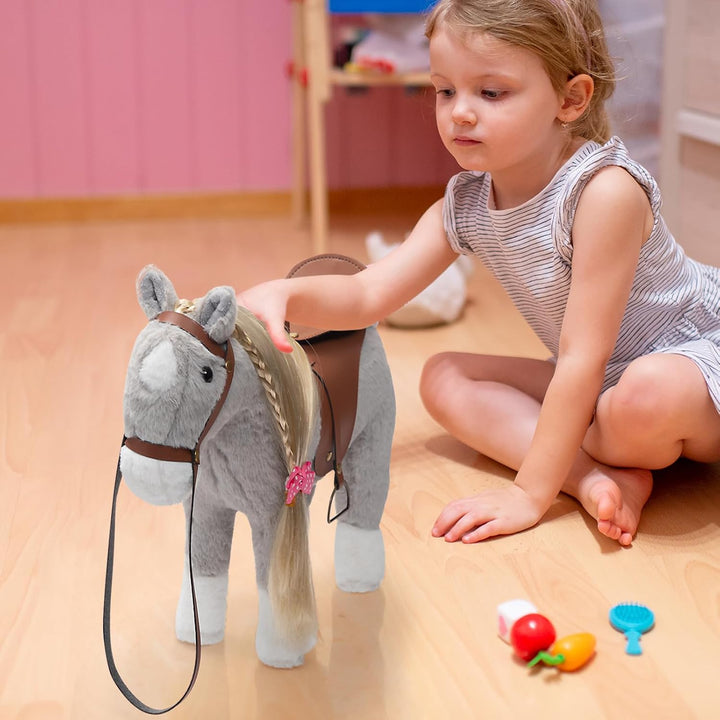 HollyHOME - Bonito caballo de peluche, juguete de peluche, 11 pulga...