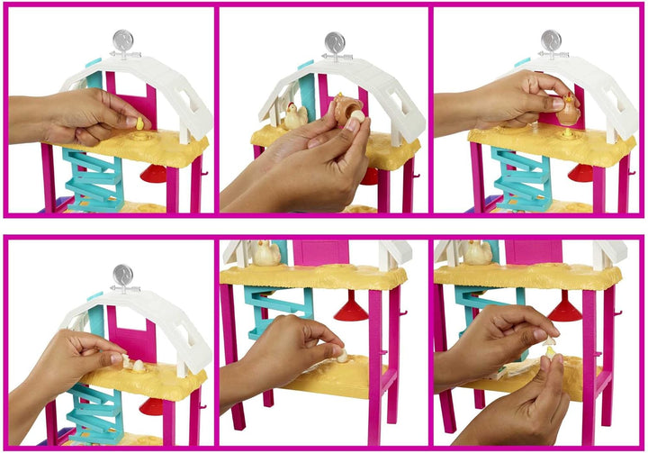 Muñeca y juego de Barbie con cooperativa, animales, masa, moldes y...