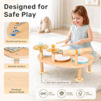 Juego de batería para bebé, instrumentos musicales de madera de