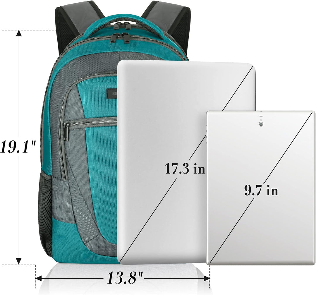 BIKROD Mochila verde azulado para mujeres y hombres, mochila escola...