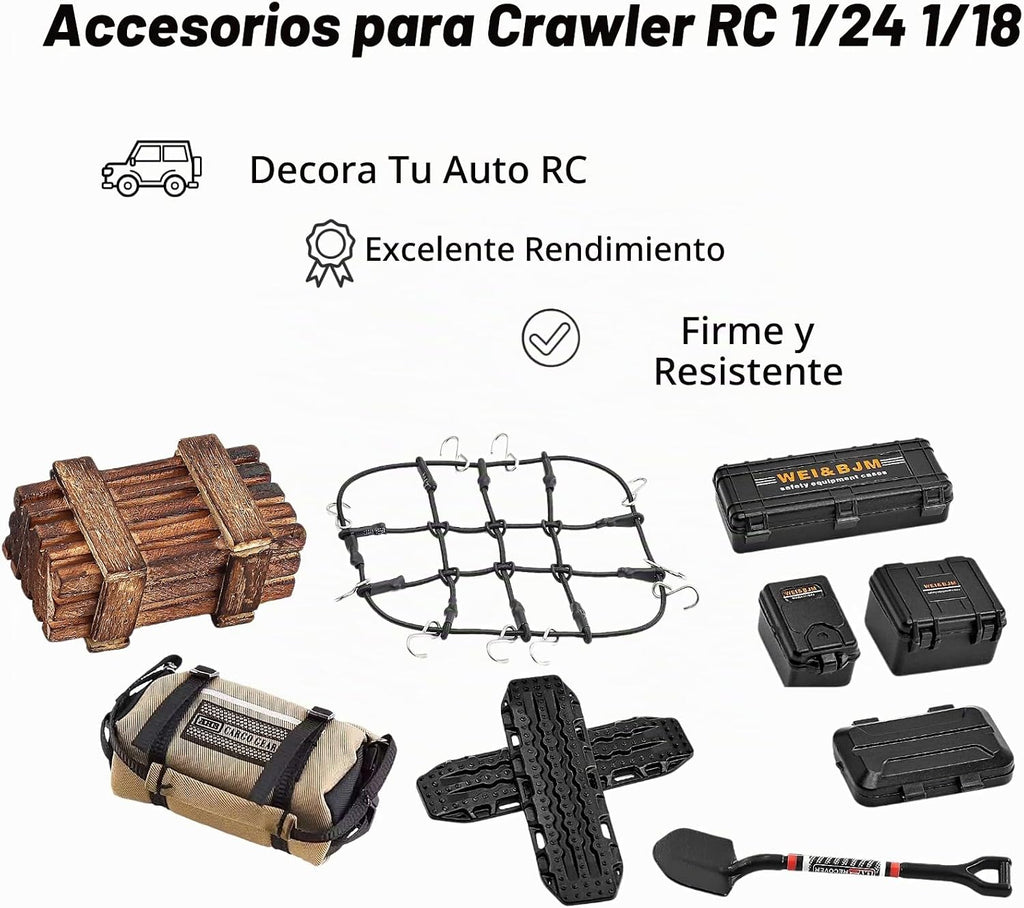 Set de accesorios para RC Crawler 10 piezas 1/18 1/24 Escala