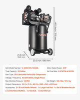 VEVOR Compresor de aire de 20 galones, 2HP 6.5SCFM a 90PSI, tanque...