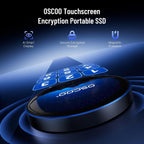 Disco duro externo SSD cifrado con pantalla táctil de 1 TB, hasta