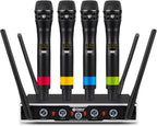 D Debra Sistema de Micrófono Inalámbrico Audio Pro DU4004 UHF 4 * 16 Canales Ajustables, 4 De mano