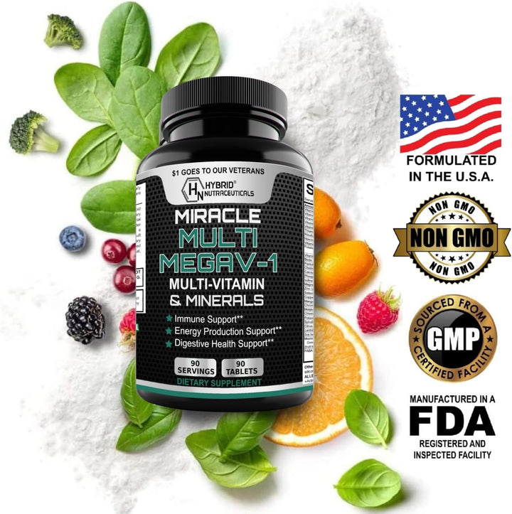 MEGAV-1 Multivitaminas, superalimentos y minerales, multivitamínico...