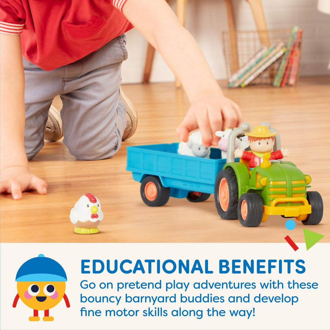 Battat - Juego de juguete de tractor de granja con luces y