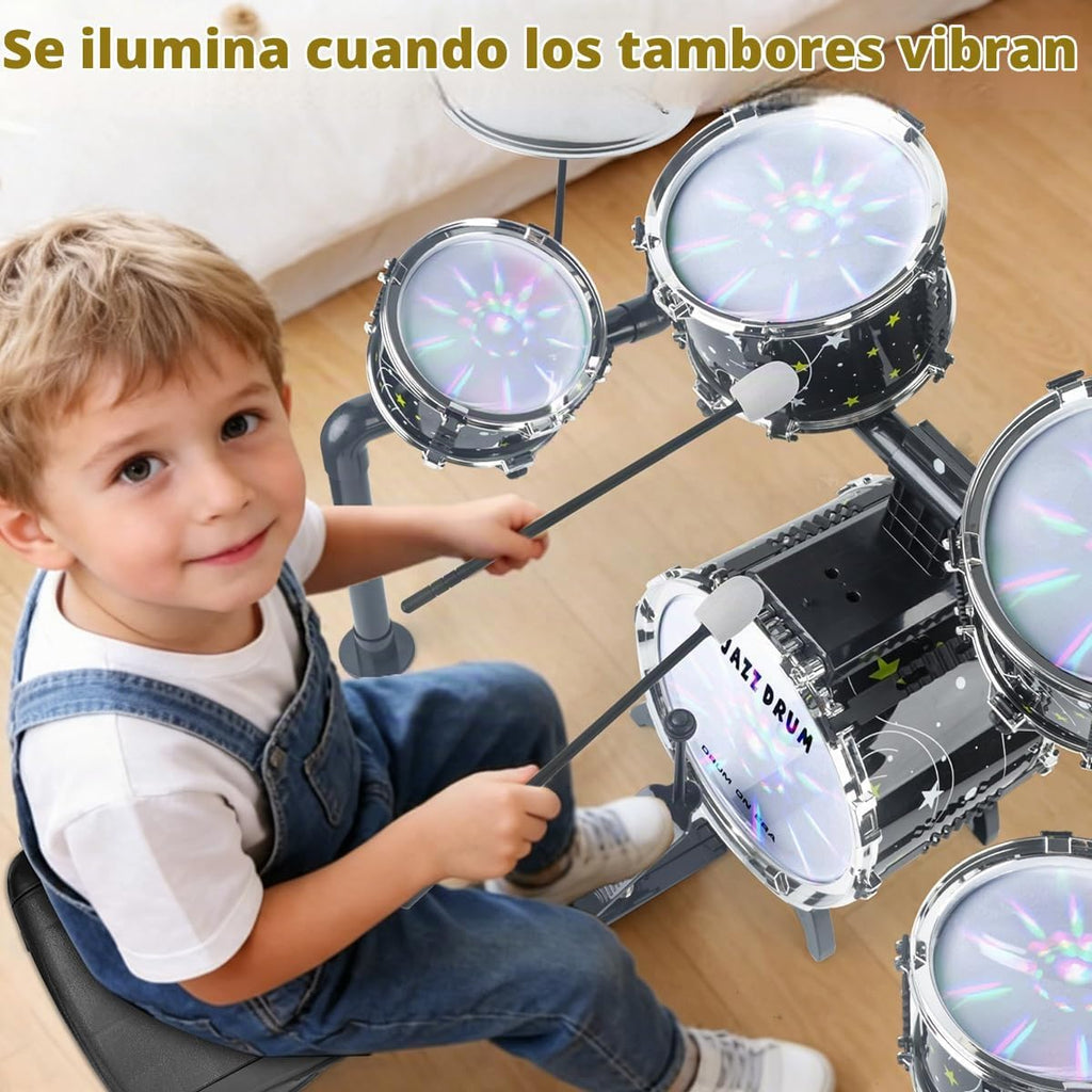 Juego de batería para niños pequeños de 3 a 5 años