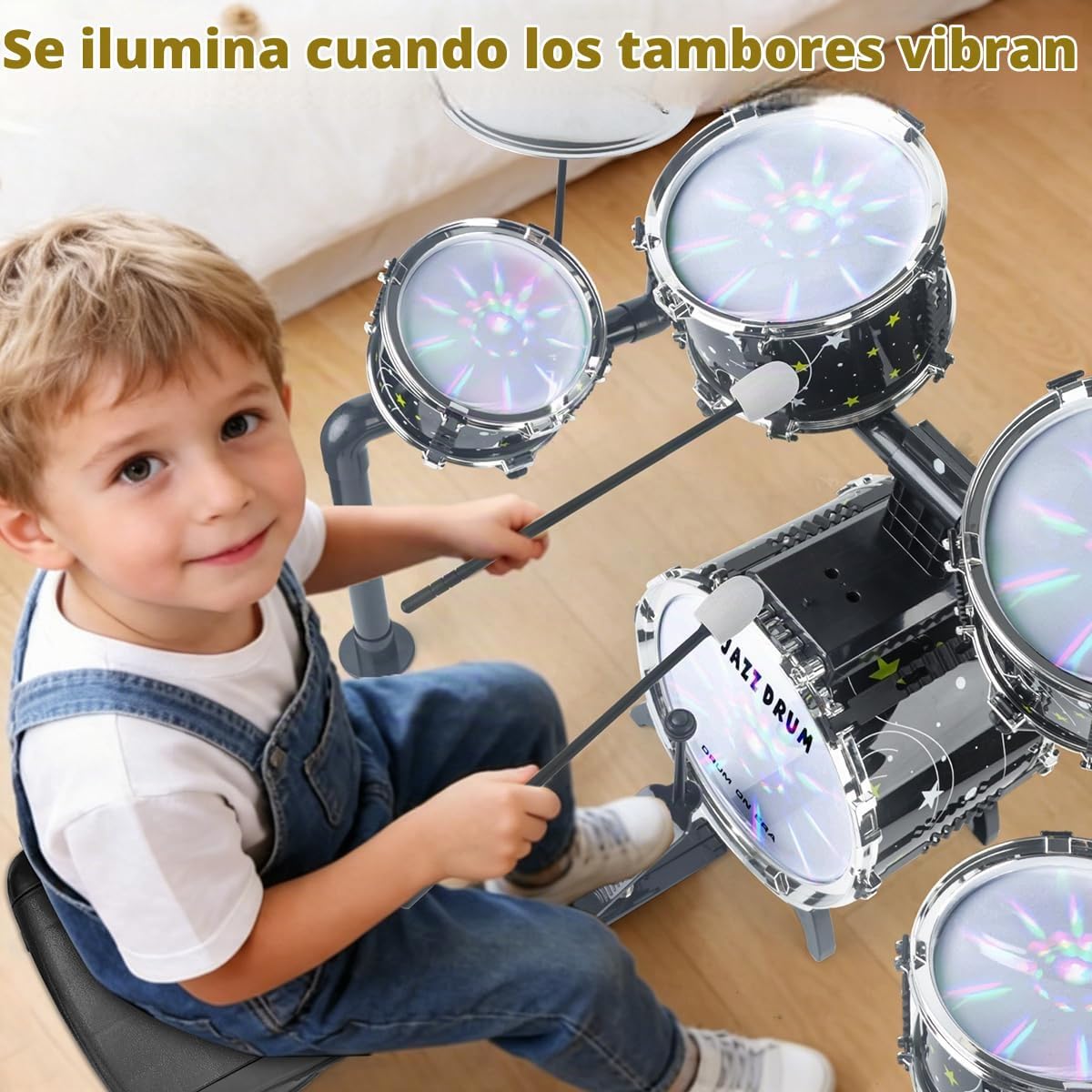 Juego de batería para niños pequeños de 3 a 5 años