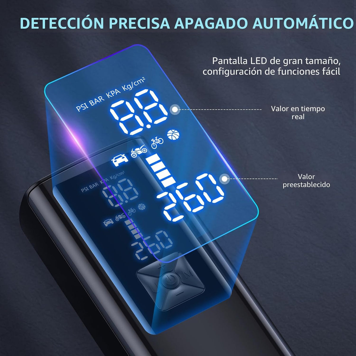 GJOSYOI Inflador de neumáticos, compresor de aire portátil, bomba d...