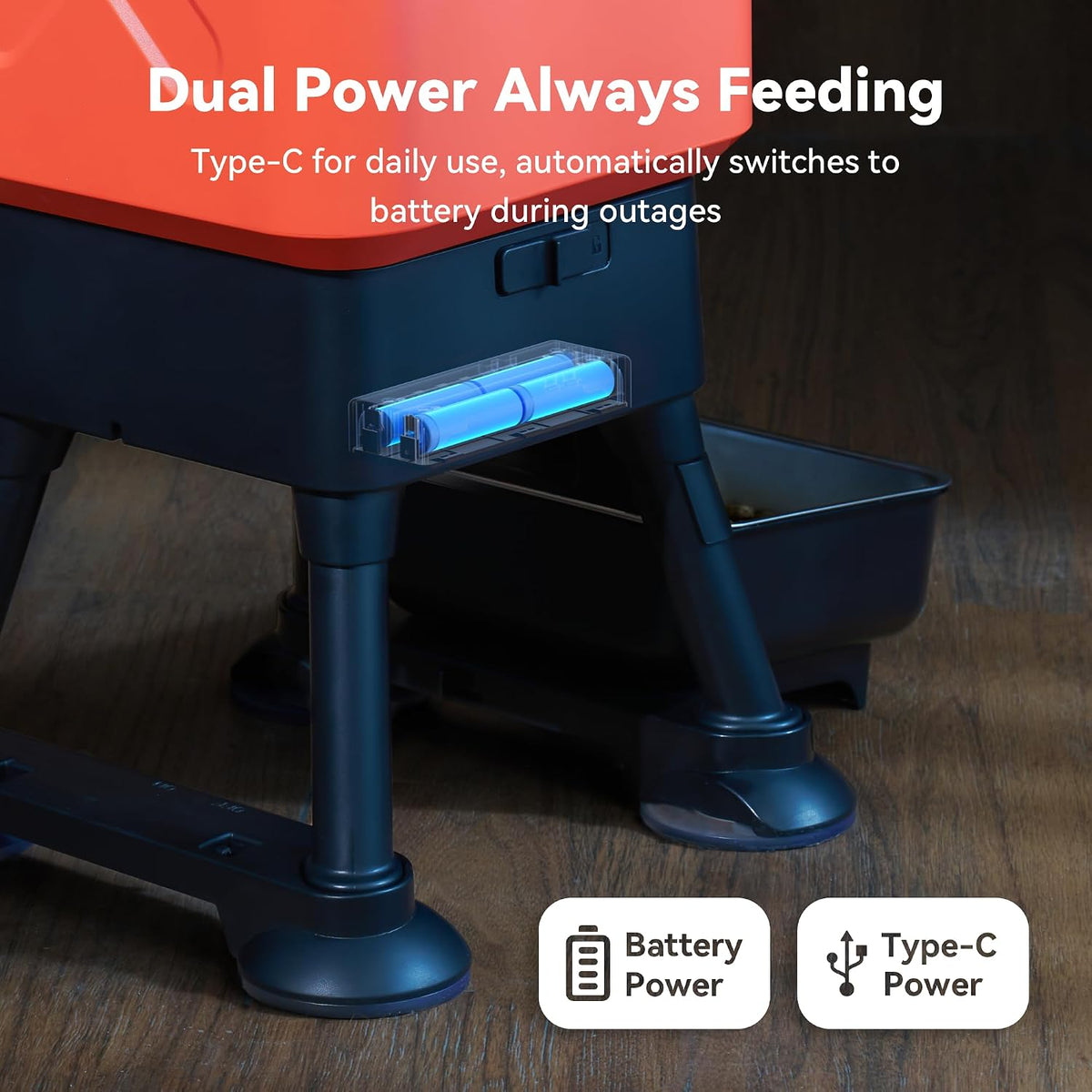 Comedero automático para perros de 14 litros para razas grandes, capacidad extragrande, antibloqueo, dispensador automático de alimentos para perros, fuente de alimentación doble, cuenco de acero
