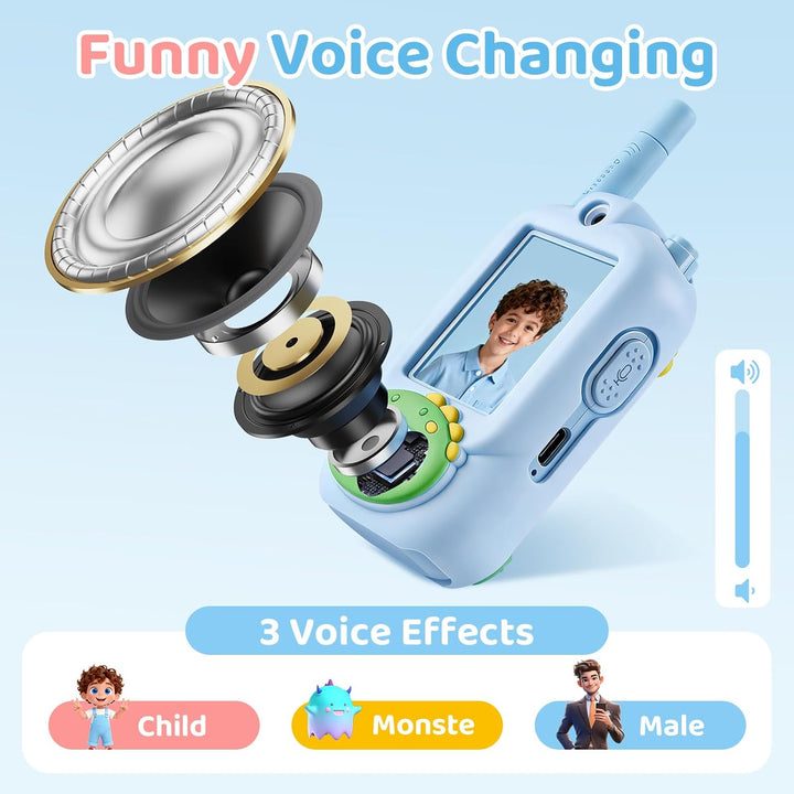 Walkie Talkies de video para niños, paquete de 2 cajas de regalo re...
