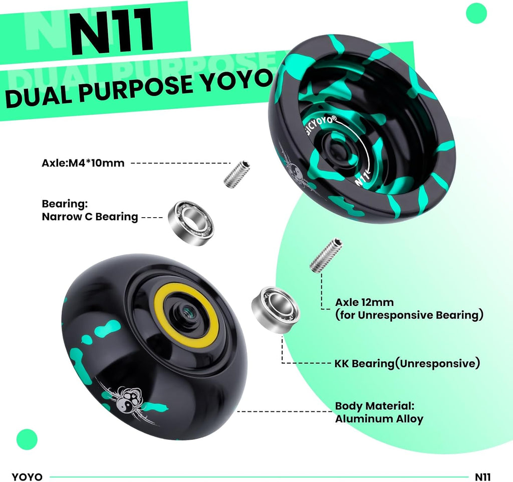 MAGICYOYO N11 Yoyo Yoyo de metal profesional sin respuesta para avanzado