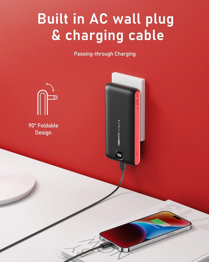 VEEKTOMX Cargador portátil con cables integrados de 20000 mAh, banc...