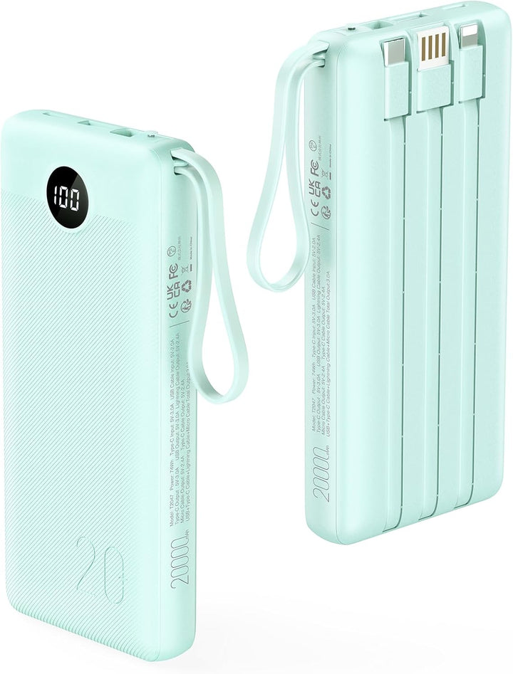 VRURC Cargador portátil de 20000mAh, Batería externa de carga rápid...
