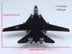 Grumman F-14 Tomcat VX-4 Modelo fundido a presión – 1/100 US Navy Fighter Jet, modelo de exhibición de metal preconstruido con soporte, regalo coleccionable para fanáticos de la aviación militar