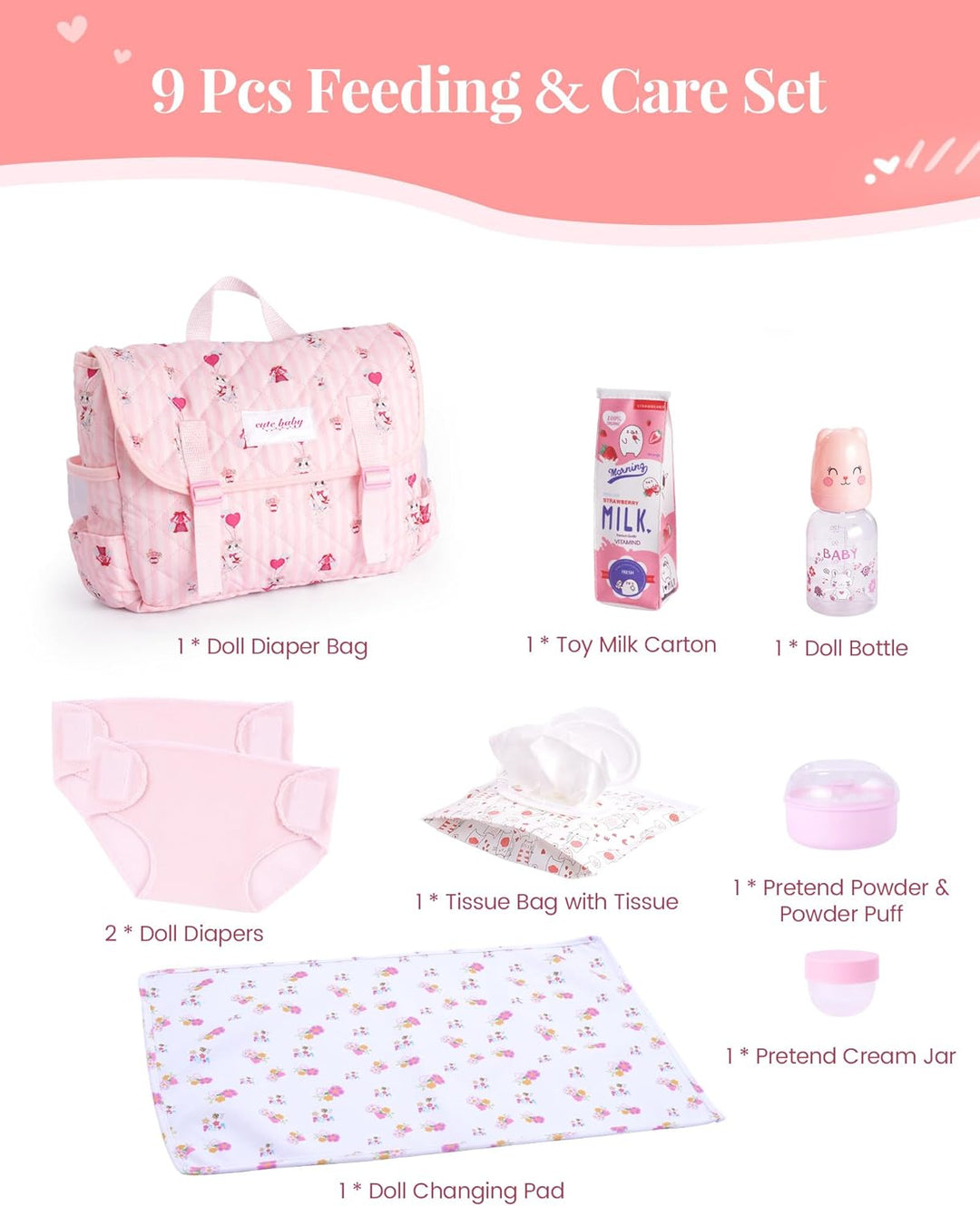 BABESIDE Juego de 10 piezas de accesorios para muñecas reborn para...