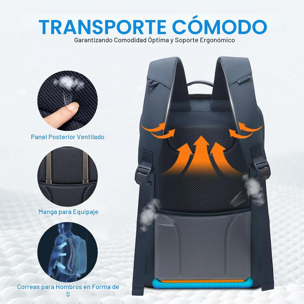 BANGE Mochila ergonómica antirrobo para laptop para hombres y mujeres, mochila de viaje de negocios de 15.6 pulgadas, impermeable, ligera, duradera para oficina, al aire libre
