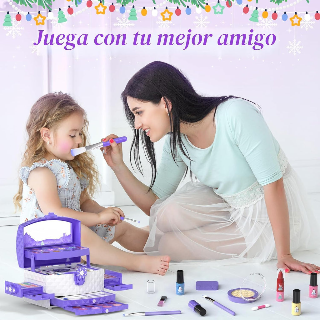 Kit de maquillaje de 57 piezas para niñas, juego de maquillaje cosmético