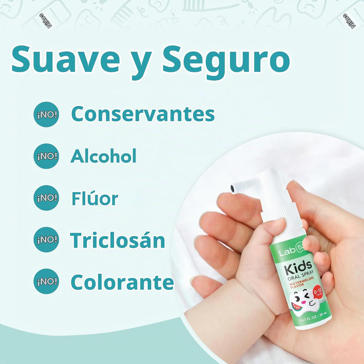 LAB52 - Aerosol oral para niños, ayudante de pasta de dientes, xili...