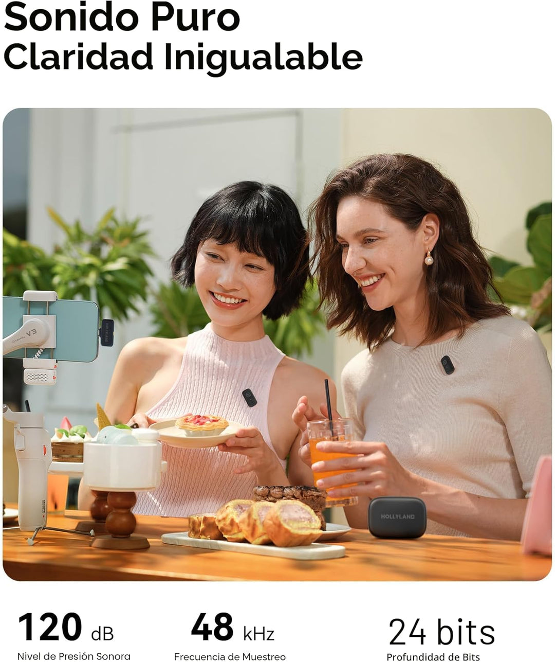 Hollyland Lark - Micrófono inalámbrico A1 para iPhone 17\/16\/15 y...
