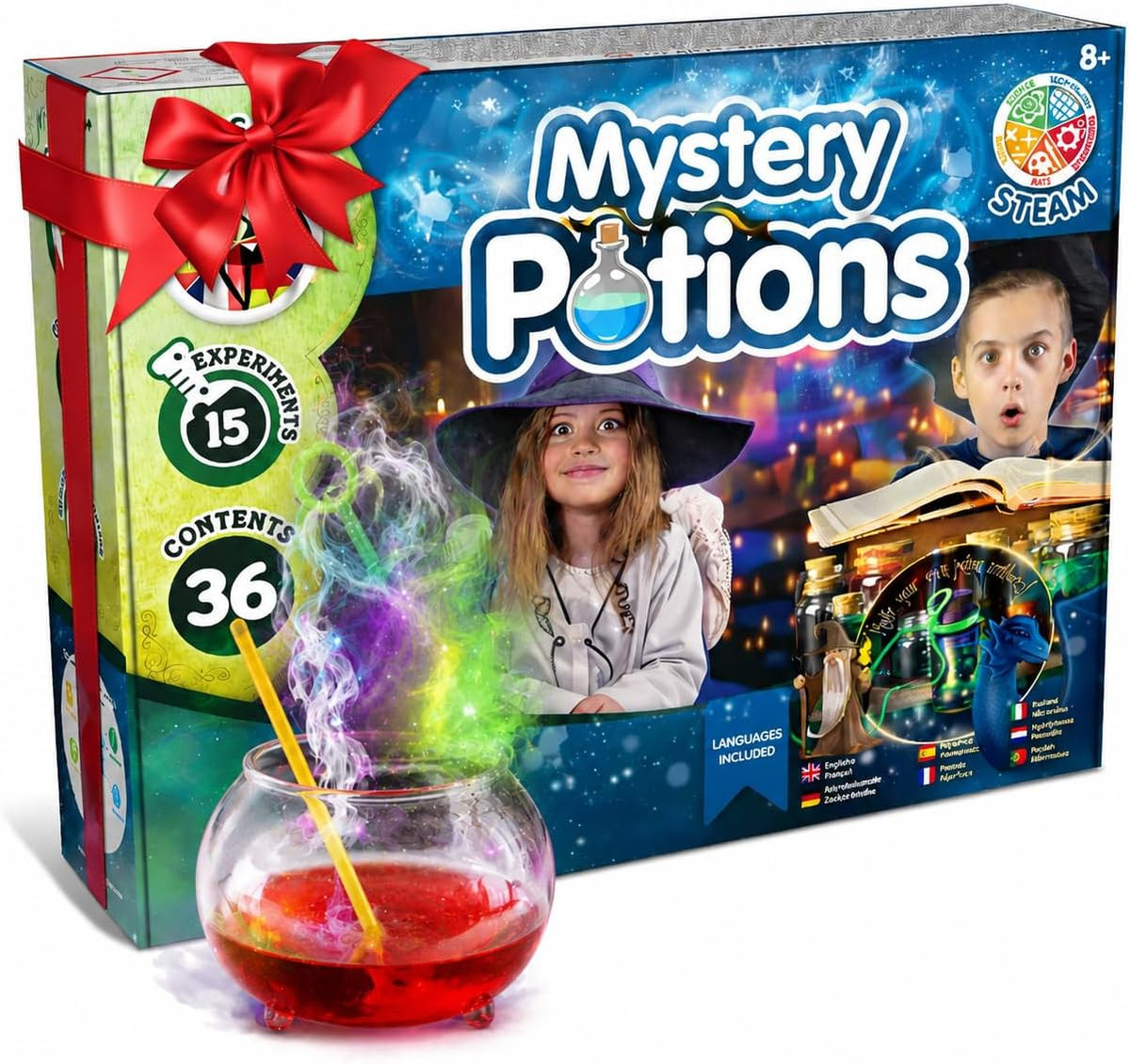 Lámpara Science4you Magic Potions - Kit de hacer pociones para niños, crea y mezcla tus propias pociones mágicas, juguete de caldero mágico para niños de 7, 8, 9, 10, 11, 12 años o más, juego de juguete mágico y manualidades, regalo original para niños y