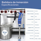 TK - Batidora de inmersión comercial de 500 W, resistente para restaurantes
