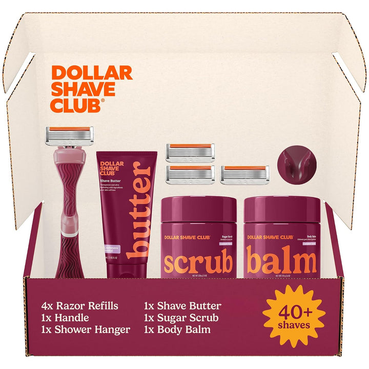 Dollar Shave Club Para mujeres | 1 mango de agarre ondulado granate...