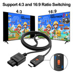 Azduou El convertidor N64 a HDMI convierte la señal de video de la consola de juegos N64 a señal HDMI. Conecta fácilmente la consola de juegos al adaptador/convertidor HDTV (compatible con N64, SNES, SFC, NGC 4 en 1)