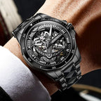 OLEVS Relojes de Lujo para Hombres, Gran Acero Inoxidable, Cuarzo Analógico, Resistente al Agua