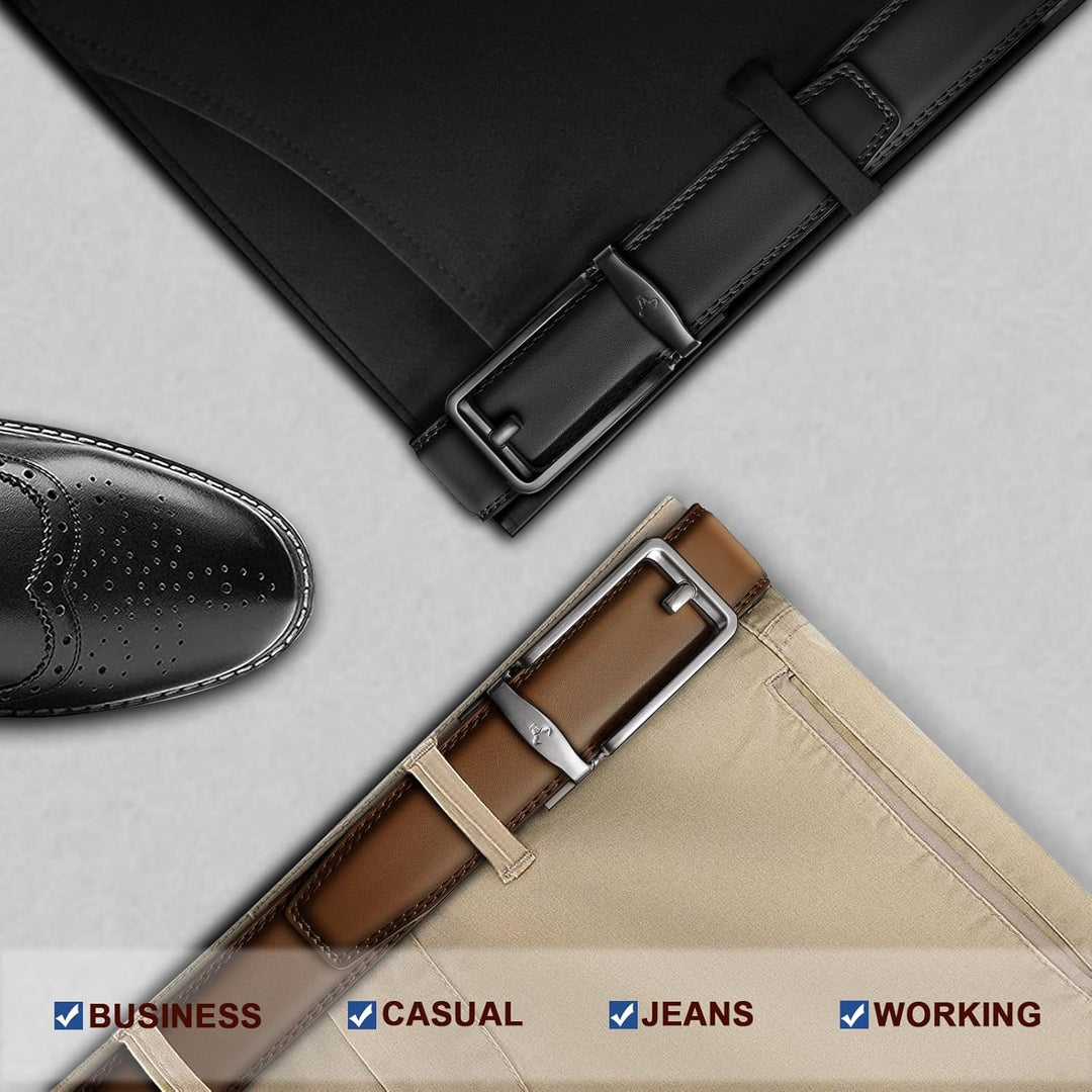 BULLIANT Cinturón de trinquete para hombre, 2 unidades, cinturón de...