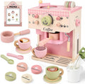 Dreamon Cafetera de juguete, accesorios de cocina de madera para niños