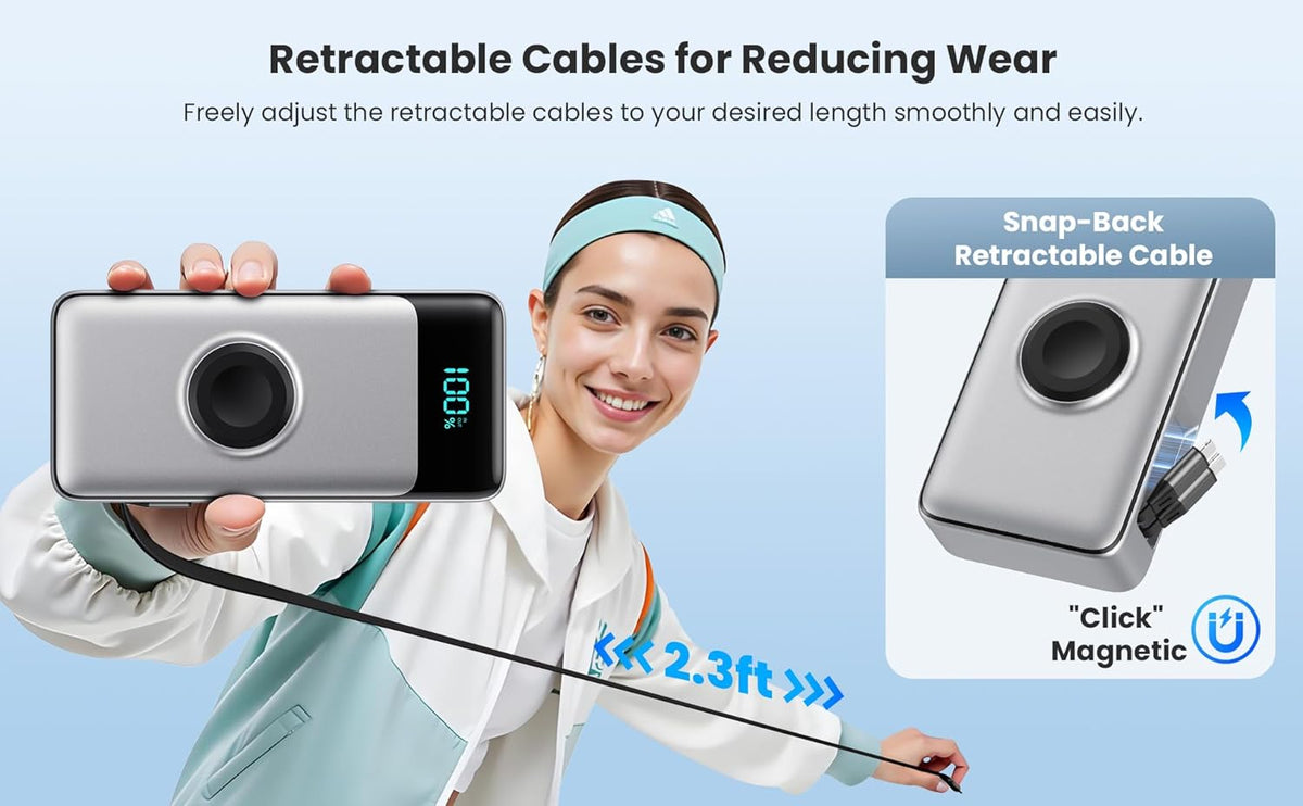 Cargador portátil 5 en 1 para iPhone, banco de energía de 40800 mAh...