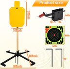 Sistema de soporte de acero AR500, objetivos de rehén de acero de 3/8 pulgadas de grosor con base de soporte estable de 2 x 4, kit completo de disparo con papel de objetivos de 10 piezas para