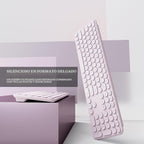 UBOTIE Combo de teclado y mouse inalámbricos, Rosa