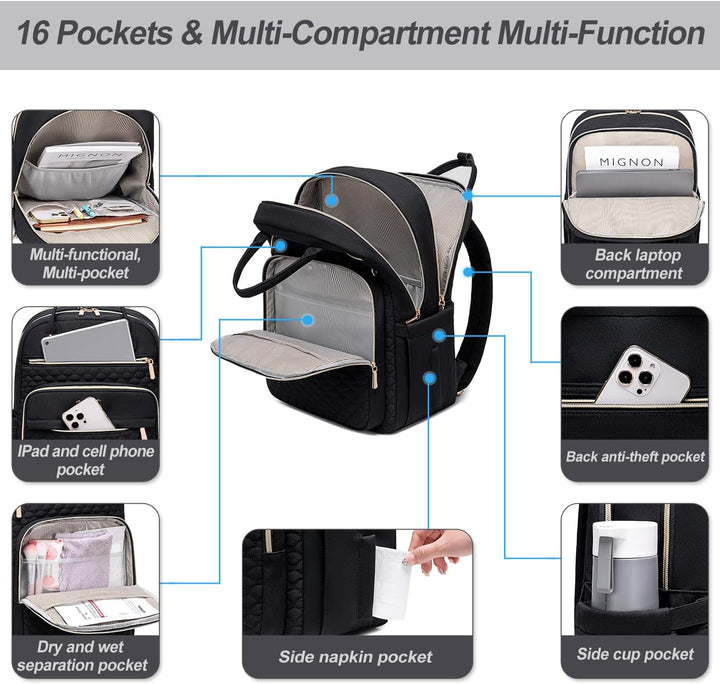 Mochila para laptop Tealari para mujeres, mochila para laptop de 15...