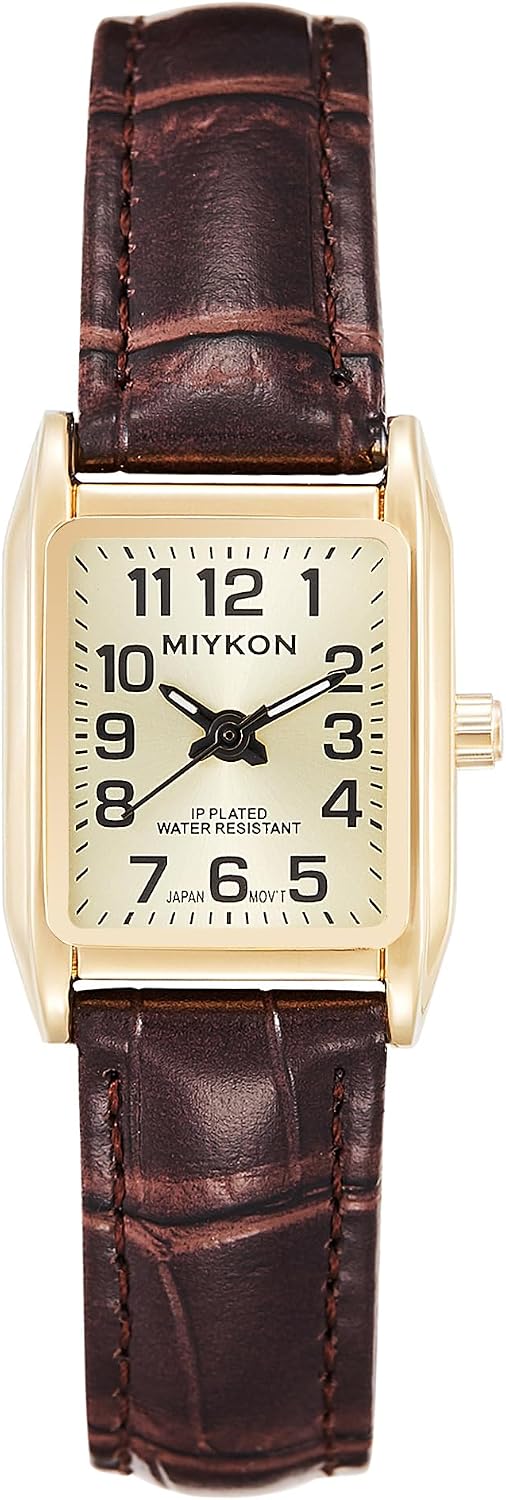 Reloj Miykon para mujer estilo vintage delicado, correa de cuero genuino, resistente al agua