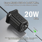 Regleta protectora contra sobretensiones de torre 2100J - 10 tomacorrientes, 2 USB-C (20 W PD), 2 USB-A, cable de extensión de enchufe plano de 6.5 pies para oficina en casa, dormitorio, escritorio