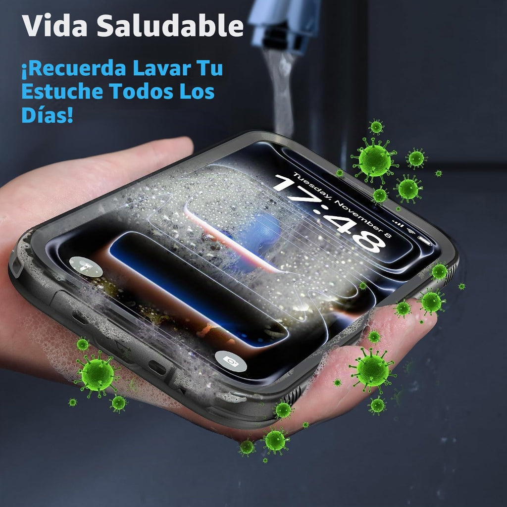 SPORTLINK - Funda impermeable para iPhone 18 Pro, 17 Pro, color negro